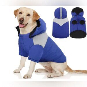 Dog-Coat 3XL Vest Jacket Fleece Lined Removable Hood Warm Padded Snowsuit Kuoser